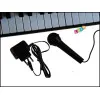 Melns klavieres bērniem ar mikrofonu un nošu statīvu Mūzikas instrumentai