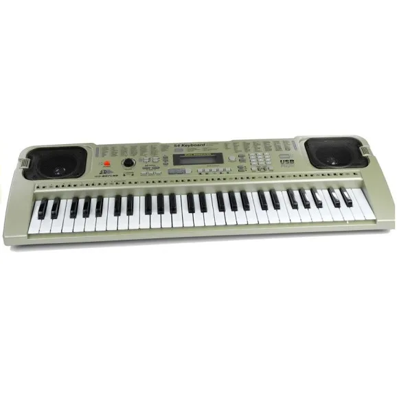 Pelēks muzikālais klavierinstrumenti ar mikrofonu Mūzikas instrumentai