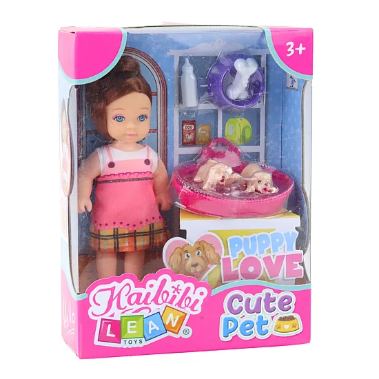 Mini leļļu komplekts ar diviem kucēniem Leļļu un spēļu komplekti