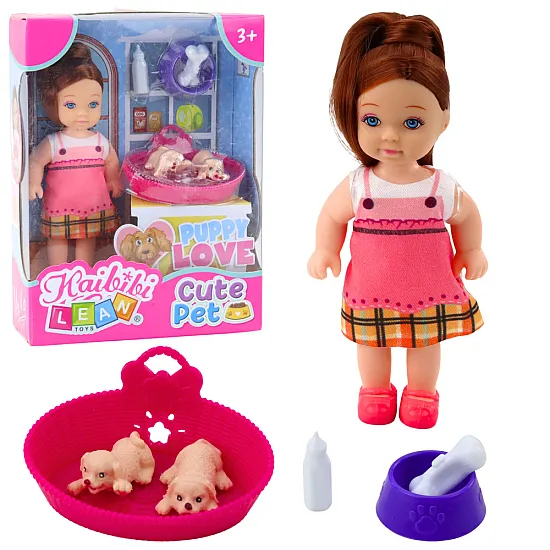 Mini leļļu komplekts ar diviem kucēniem Leļļu un spēļu komplekti