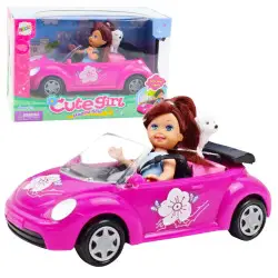 Mini leļļu auto, kabriolets suņu komplekts