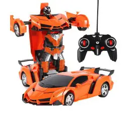 Tālvadības pults vadāms sarkans robots transformators