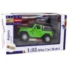 Off-Road Car Battery Powered Friction Drive Metal Green 1:32 Rotaļlietu automašīnas
