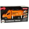 Rubbish Truck with Friction Drive Sound Effects Orange Rotaļlietu automašīnas