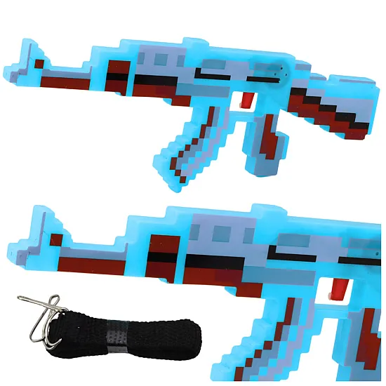 Pixel zils šautene ar skaņas un gaismas efektiem. Šautenes