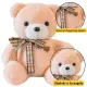 Plush Mascot Cuddly Toy Teddy Bear With Bow Cream 23cm Plīša rotaļlietas
