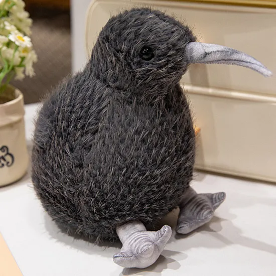 Plush Kiwi Bird Plush Toy Mascot Cuddly Toy Black 17cm Plīša rotaļlietas