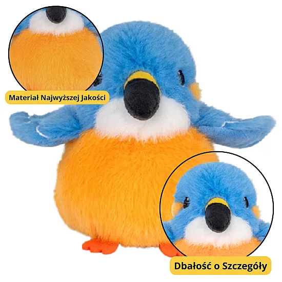 Plush Mascot Cuddly Toy Bird Blue Orange 12cm Plīša rotaļlietas