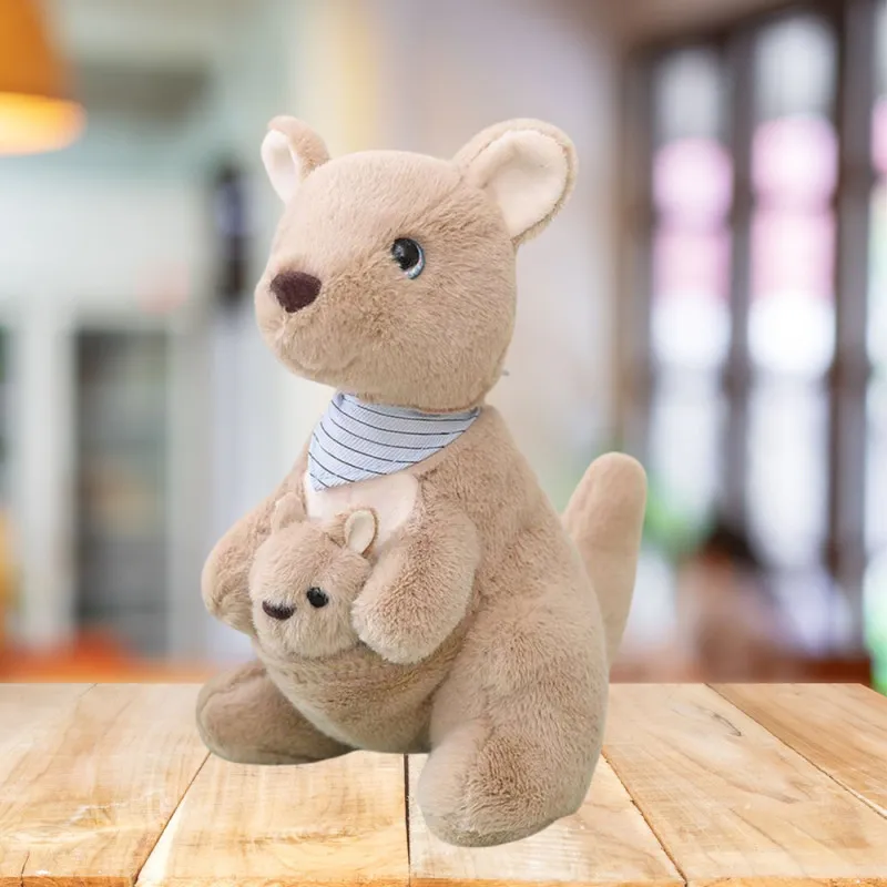 Plush Mascot Cuddly Toy Kangaroo With Cub 23cm Plīša rotaļlietas