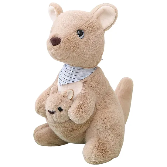 Plush Mascot Cuddly Toy Kangaroo With Cub 23cm Plīša rotaļlietas
