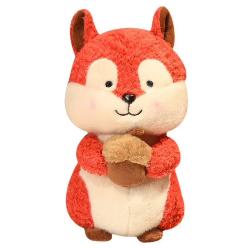 Plush Mascot Cuddly Toy Squirrel with Nut 25cm Plīša rotaļlietas