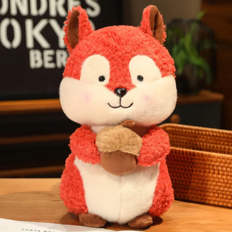 Plush Mascot Cuddly Toy Squirrel with Nut 25cm Plīša rotaļlietas