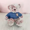 Plush Mascot Cuddly Toy Teddy Bear Gray Blue Sweater 21cm Plīša rotaļlietas