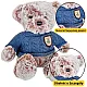Plush Mascot Cuddly Toy Teddy Bear Gray Blue Sweater 21cm Plīša rotaļlietas