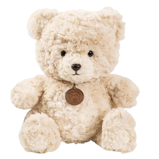 Plush Mascot Cuddly Toy Teddy Bear with Medallion Beige 25cm Plīša rotaļlietas