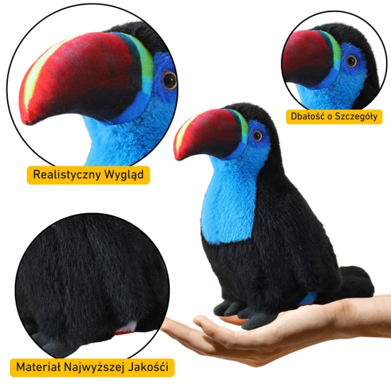 Plush Toucan Bird Mascot Cuddly Toy Blue 20cm Plīša rotaļlietas