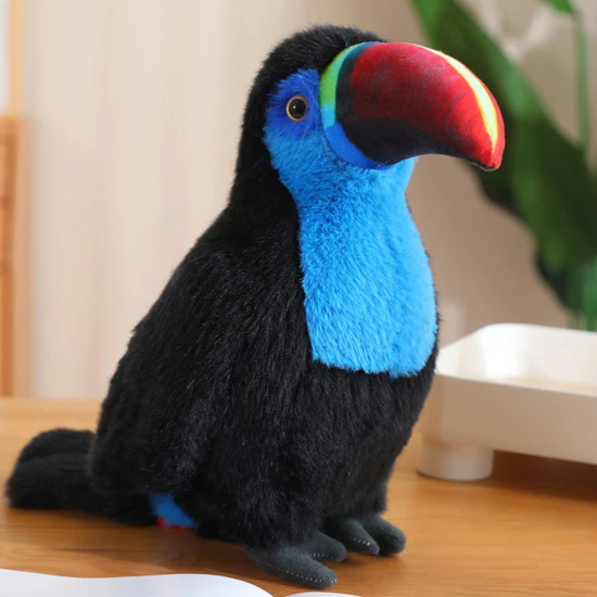 Plush Toucan Bird Mascot Cuddly Toy Blue 20cm Plīša rotaļlietas