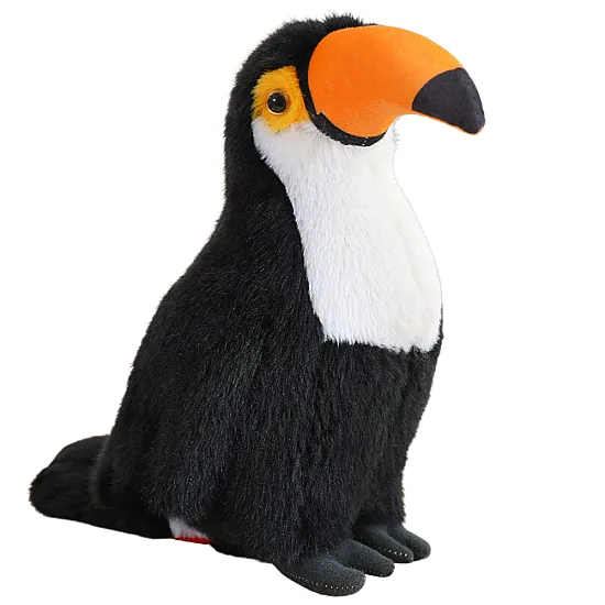 Plush Toucan Bird Plush Toy Mascot Cuddly Toy White 35cm Plīša rotaļlietas