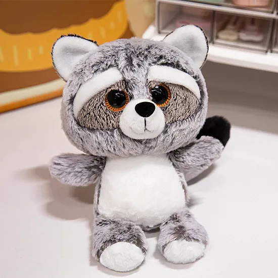 Plush Toy Raccoon Cuddly Toy Big Eyes 22cm Plīša rotaļlietas