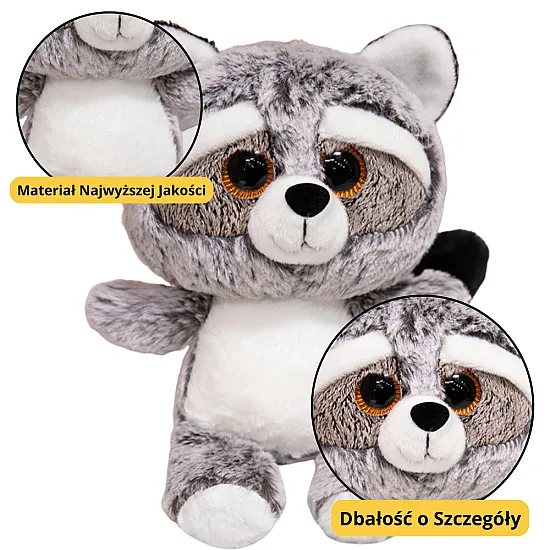 Plush Toy Raccoon Cuddly Toy Big Eyes 22cm Plīša rotaļlietas