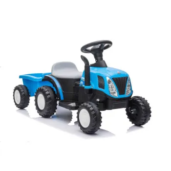 Zils elektriskais traktors ar piekabi A009