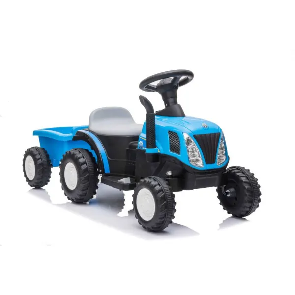 Zils elektriskais traktors ar piekabi A009