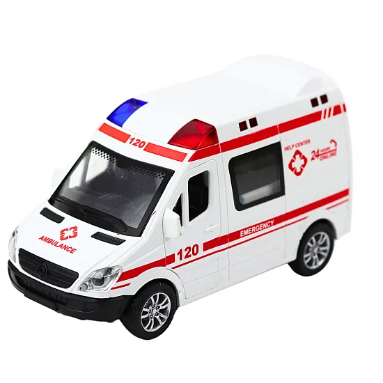 Police Car Ambulance Opening Doors Drive Lights Sounds Mix Rotaļlietu automašīnas