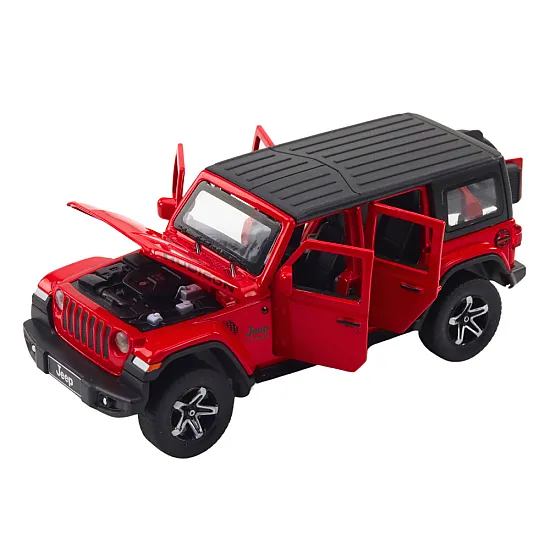 Set of Car Off-road Camper Metal Drive Lights Sounds Red 1:32 Rotaļlietu automašīnas
