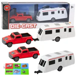 Metallist auto ja haagissuvila komplekt Punane