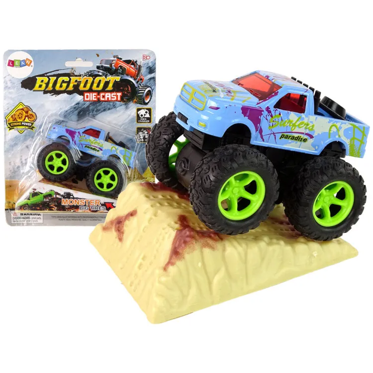 Resorak Monster Truck  Pull Back drive  Rubber tyres Metal body + Evolving Ramp Rotaļlietu automašīnas