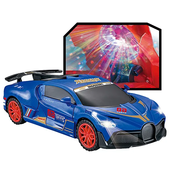 Sports Car Obstacle Sensor Led Ball 360° Rotation Lights Sound Blue Samochody-zabawki