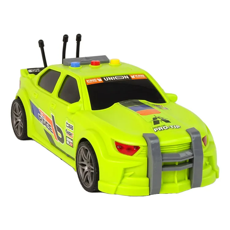 Sports Car Racing Lights Sounds Green 1:16 Rotaļlietu automašīnas