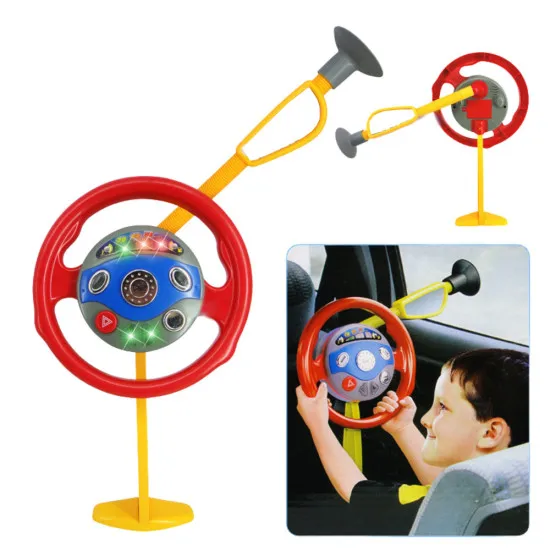 Steering Wheel Car Simulator with Suction Cups for Kids Lights and Sounds Rotaļlietu automašīnas