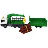 Truck With Crane Friction Drive Sounds Green Wood 1:16 Rotaļlietu automašīnas