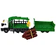 Truck With Crane Friction Drive Sounds Green Wood 1:16 Rotaļlietu automašīnas