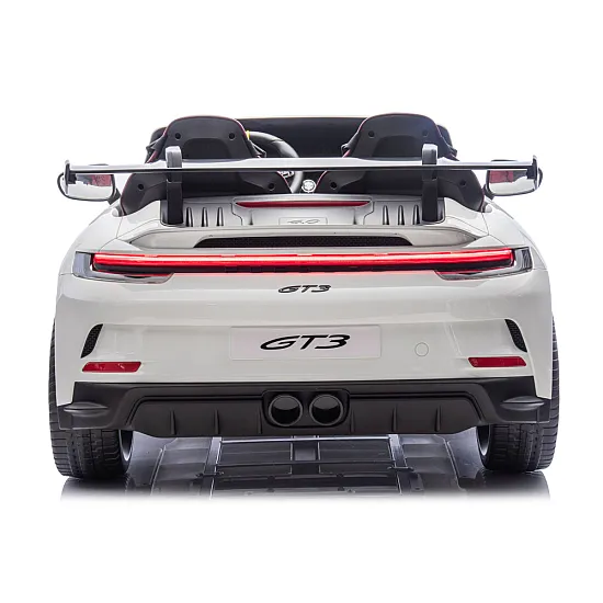 Vaikiškas baltas elektrinis automobilis Porsche GT3 DK-P911