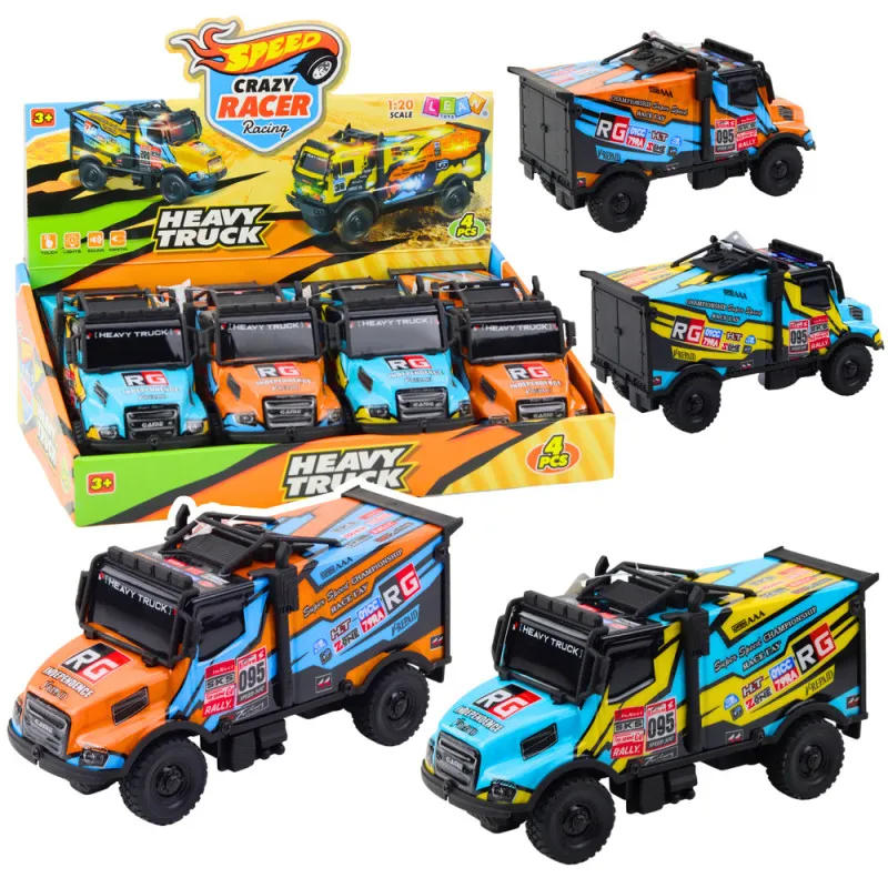 Offroad Car Drive Lights Sounds Orange Blue Rotaļlietu automašīnas