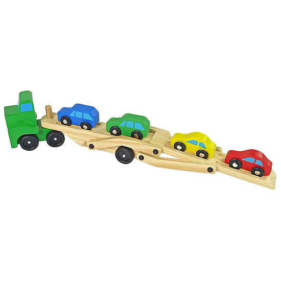Wooden Green Truck with Trucks Blocks Rotaļlietu automašīnas