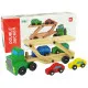 Wooden Green Truck with Trucks Blocks Rotaļlietu automašīnas