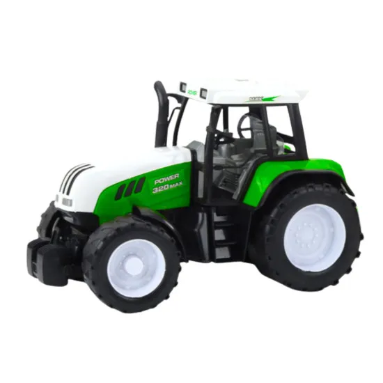Green Agricultural Tractor with Trailer and Feed Mixer 50cm Mänguautod