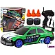 Tālvadības pults vadāma sporta automašīna R/C 1:24 Zaļā krāsā ar maināmiem riteņiem Radio vadāmās rotaļlietas