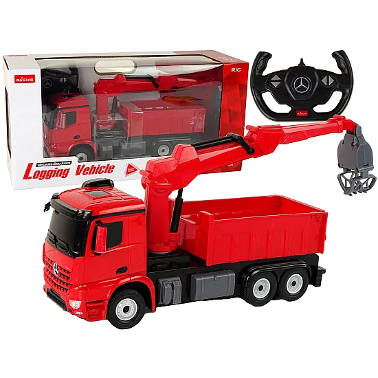 Mercedes Rastar Grab Truck Raudona Radijo bangomis valdomi žaislai