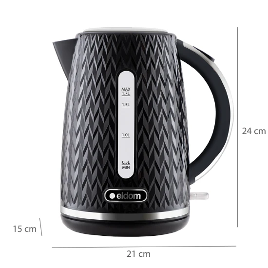 Bezvadu melna elektriskā tējkanna C260 NELO ELDOM 1,7 l Elektronika un sadzīves tehnika ELDOM