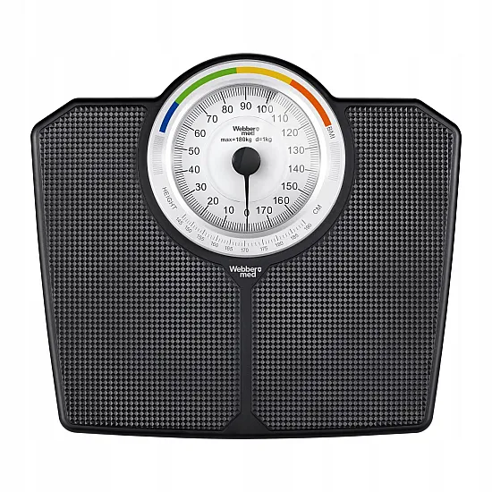Classic Mechanical Bathroom Scale up to 180 kg Black WEBBER BMI Elektronika un sadzīves tehnika ELDOM