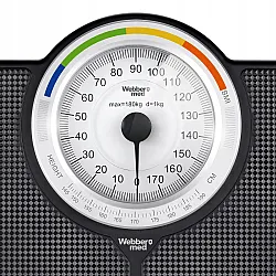 Classic mechanical bathroom scale, up to 180 kg, black, WEBBER BMI