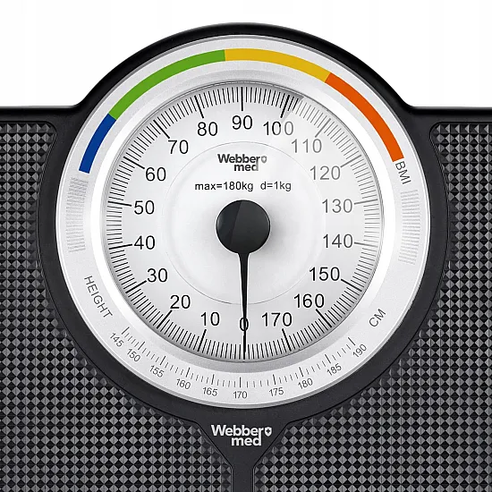Classic Mechanical Bathroom Scale up to 180 kg Black WEBBER BMI Elektronika un sadzīves tehnika ELDOM