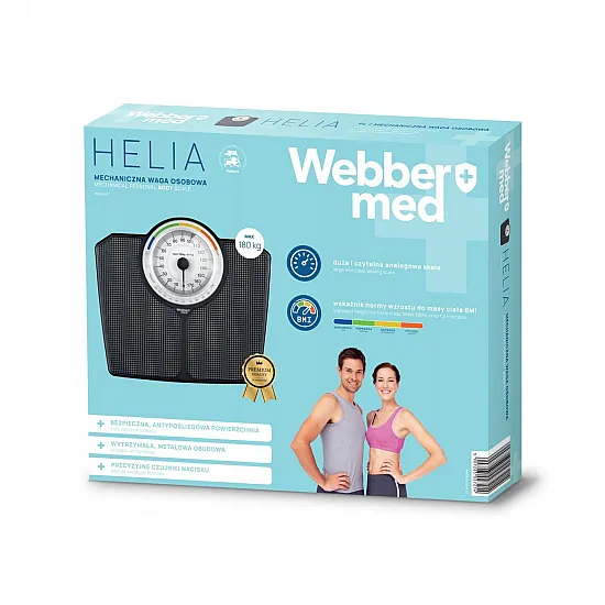 Classic Mechanical Bathroom Scale up to 180 kg Black WEBBER BMI Elektronika un sadzīves tehnika ELDOM
