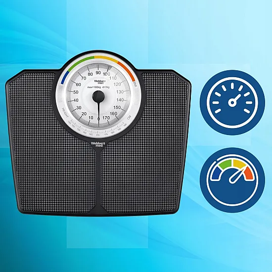 Classic Mechanical Bathroom Scale up to 180 kg Black WEBBER BMI Elektronika un sadzīves tehnika ELDOM