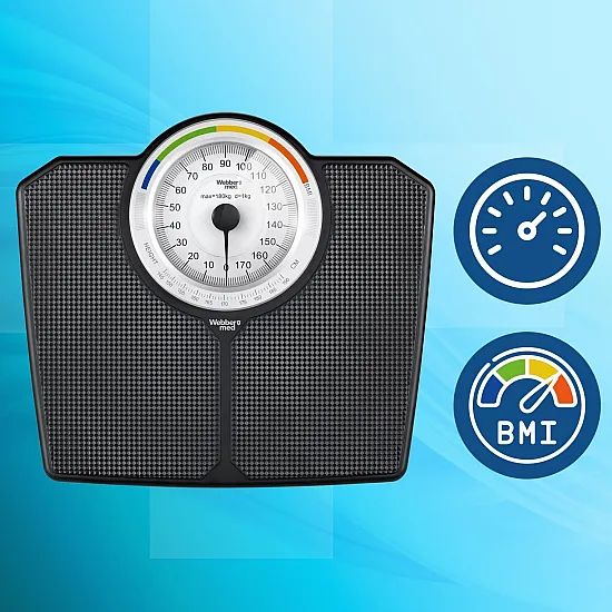 Classic Mechanical Bathroom Scale up to 180 kg Black WEBBER BMI Elektronika un sadzīves tehnika ELDOM