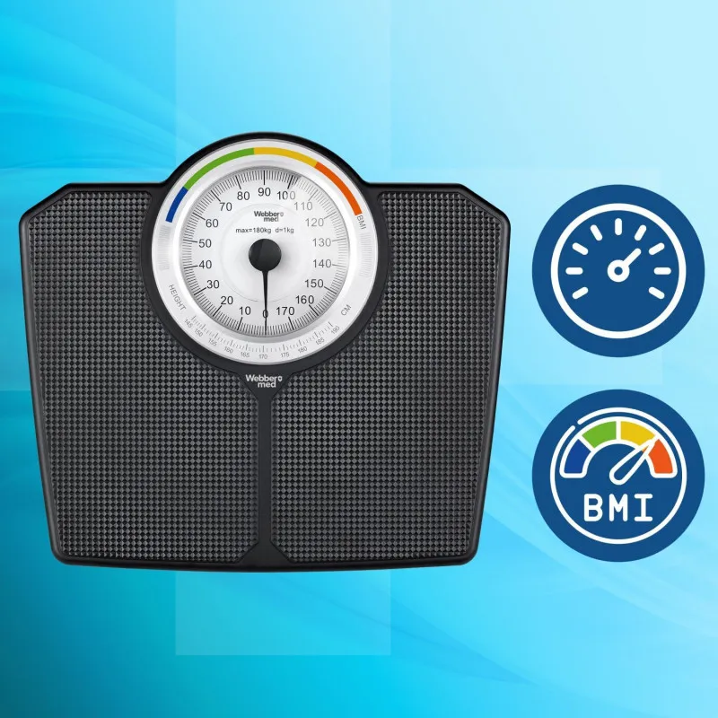 Classic Mechanical Bathroom Scale up to 180 kg Black WEBBER BMI Elektronika un sadzīves tehnika ELDOM